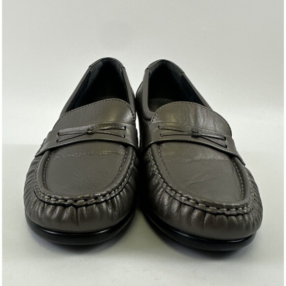 SAS Easier Slip On Loafer Pewter Leather Silver Metallic Wedge Womens Size 8.5 M - Picture 3 of 13